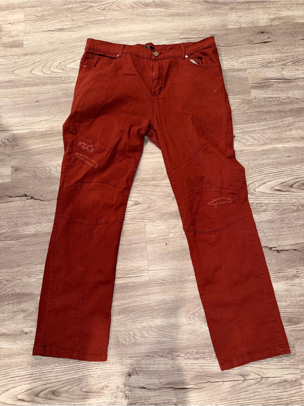 Reason Rust-Red Straight Leg Pants